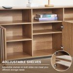 Large Storage Cabinet with Fluted Doors in Oak