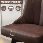 Set of 3 Leather Upholstered Swivel Bar Stools