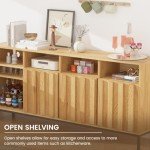 Large Storage Cabinet with Fluted Doors in Oak