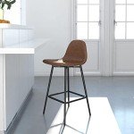 Brandon Modern Faux Leather Counter Stool - Camel