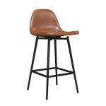 Brandon Modern Faux Leather Counter Stool - Camel
