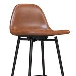 Brandon Modern Faux Leather Counter Stool - Camel