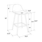 Brandon Modern Faux Leather Counter Stool - Camel