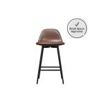 Brandon Modern Faux Leather Counter Stool - Camel