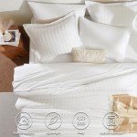CozyLux 7-Piece White Seersucker Queen Bedding Set