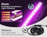L-Shaped Gaming Desk with LED Light & Power Outlet
