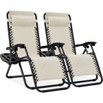 Set of 2 Adjustable Zero Gravity Lounge Chairs