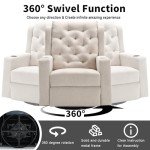 Beige Oversized Massage Rocker Recliner with Cup Holders
