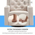 Beige Oversized Massage Rocker Recliner with Cup Holders