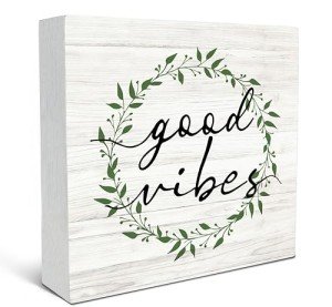 Botanical Eucalyptus Wood Box Sign for Decor