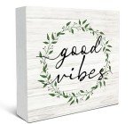 Botanical Eucalyptus Wood Box Sign for Decor