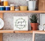 Botanical Eucalyptus Wood Box Sign for Decor