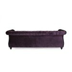 Chesterfield Sofa, Classic 3-Seater, Black Berry