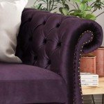 Chesterfield Sofa, Classic 3-Seater, Black Berry