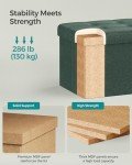 Small Folding Storage Ottoman - Retro Green