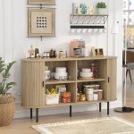 Stylish 55'' Natural Buffet Sideboard Cabinet