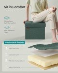 Small Folding Storage Ottoman - Retro Green
