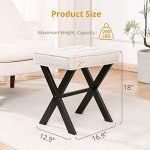LUE BONA Square Linen Ottoman Foot Stool