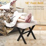 LUE BONA Square Linen Ottoman Foot Stool