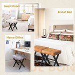 LUE BONA Square Linen Ottoman Foot Stool