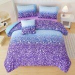 Purple Tie Dye Twin Bedding Set for Girls