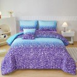Purple Tie Dye Twin Bedding Set for Girls