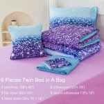 Purple Tie Dye Twin Bedding Set for Girls