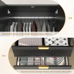 Modern 70" Wooden Wardrobe Closet with Drawers