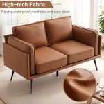 Mocha Faux Leather 60" Loveseat Sofa