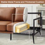 Mocha Faux Leather 60" Loveseat Sofa