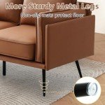 Mocha Faux Leather 60" Loveseat Sofa