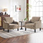 Set of 2 Light Brown Accent Chairs