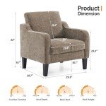Set of 2 Light Brown Accent Chairs