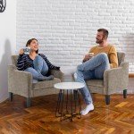 Set of 2 Light Brown Accent Chairs