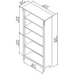 Tall Antique White 5-Shelf Bookcase for Any Room