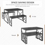 VECELO Small Space Kitchen Table with 2 Benches