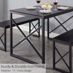 VECELO Small Space Kitchen Table with 2 Benches