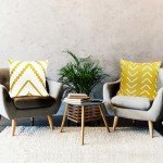 Set of 4 Yellow Geometric Throw Pillow Covers