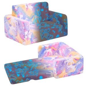 Toddler 2-in-1 Couch and Chair - Unicorn Design