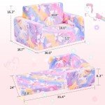 Toddler 2-in-1 Couch and Chair - Unicorn Design