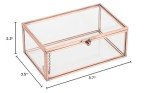 Vintage Rose Gold Glass Jewelry Organizer Box
