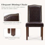 Brown PU Leather Dining Chair Set of 6