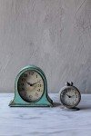 Grey Pewter Mantel Clock with Bird Design