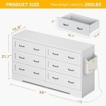 Rustic 6-Drawer Farmhouse Dresser with Storage