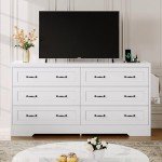 Rustic 6-Drawer Farmhouse Dresser with Storage