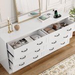 Rustic 6-Drawer Farmhouse Dresser with Storage