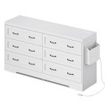 Rustic 6-Drawer Farmhouse Dresser with Storage