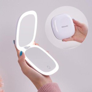 Portable LED Magnifying Makeup Mirror - 4 Inch