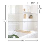 14" x 12" Frameless Wall Mirror Tiles Set