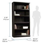 Sauder Estate Black 5-Shelf Bookcase Storage Unit